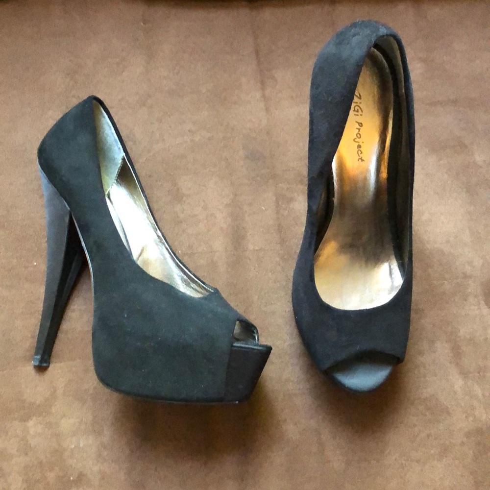 Zigi Soho Project Black Opened Toe Hells
